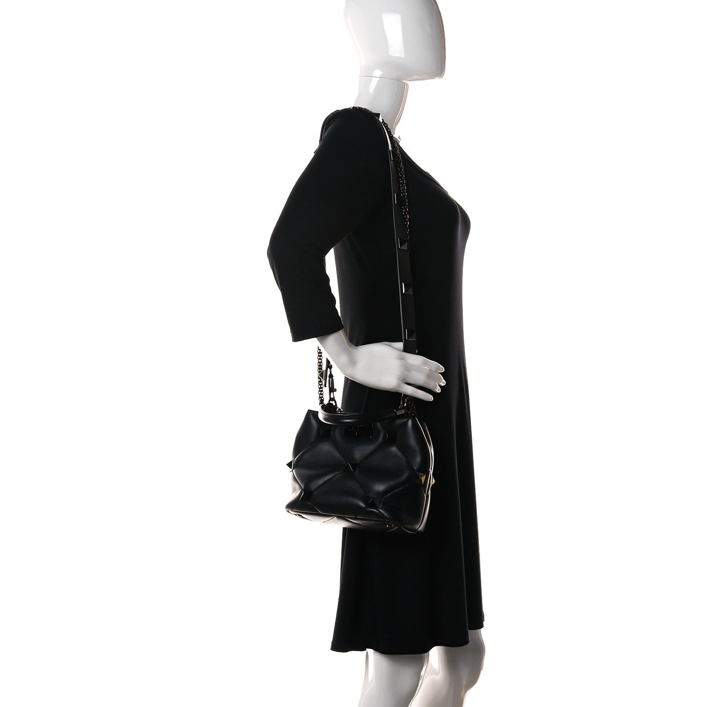 Nappa Small Roman Stud The Handle Bag Black