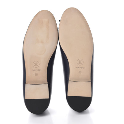 Chanel Lambskin Cap Toe Ballerina Flats 36 Navy 6 of 10
