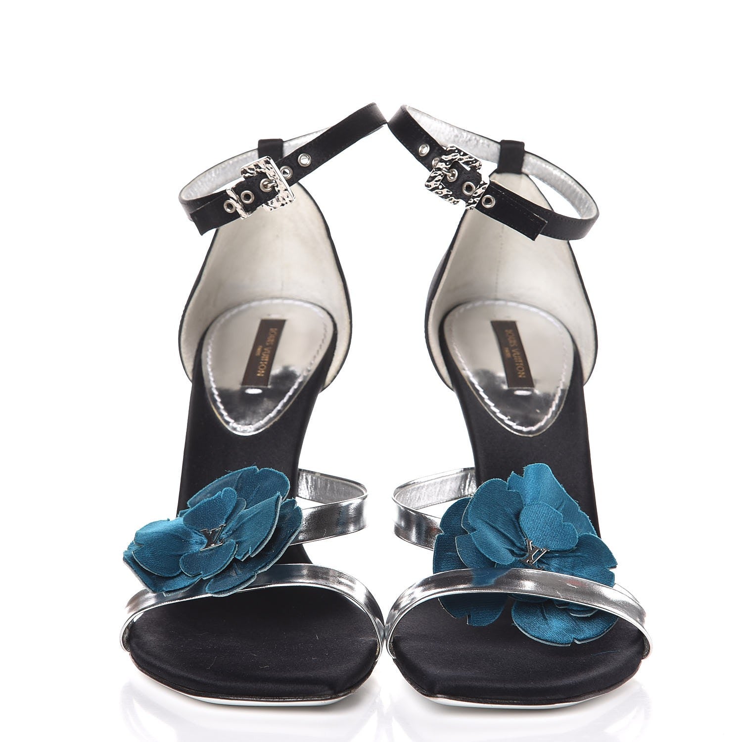 Louis Vuitton Satin Sandals 38.5 Black 2 of 10