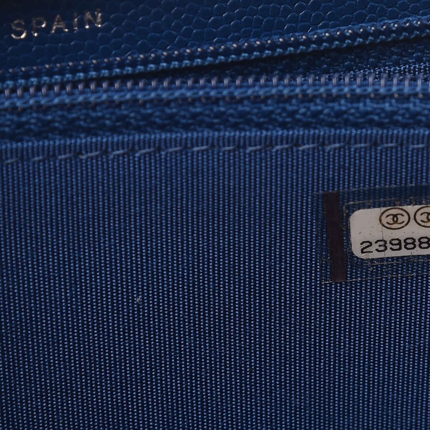 Caviar Quilted Boy Small Zip Around Wallet Blue