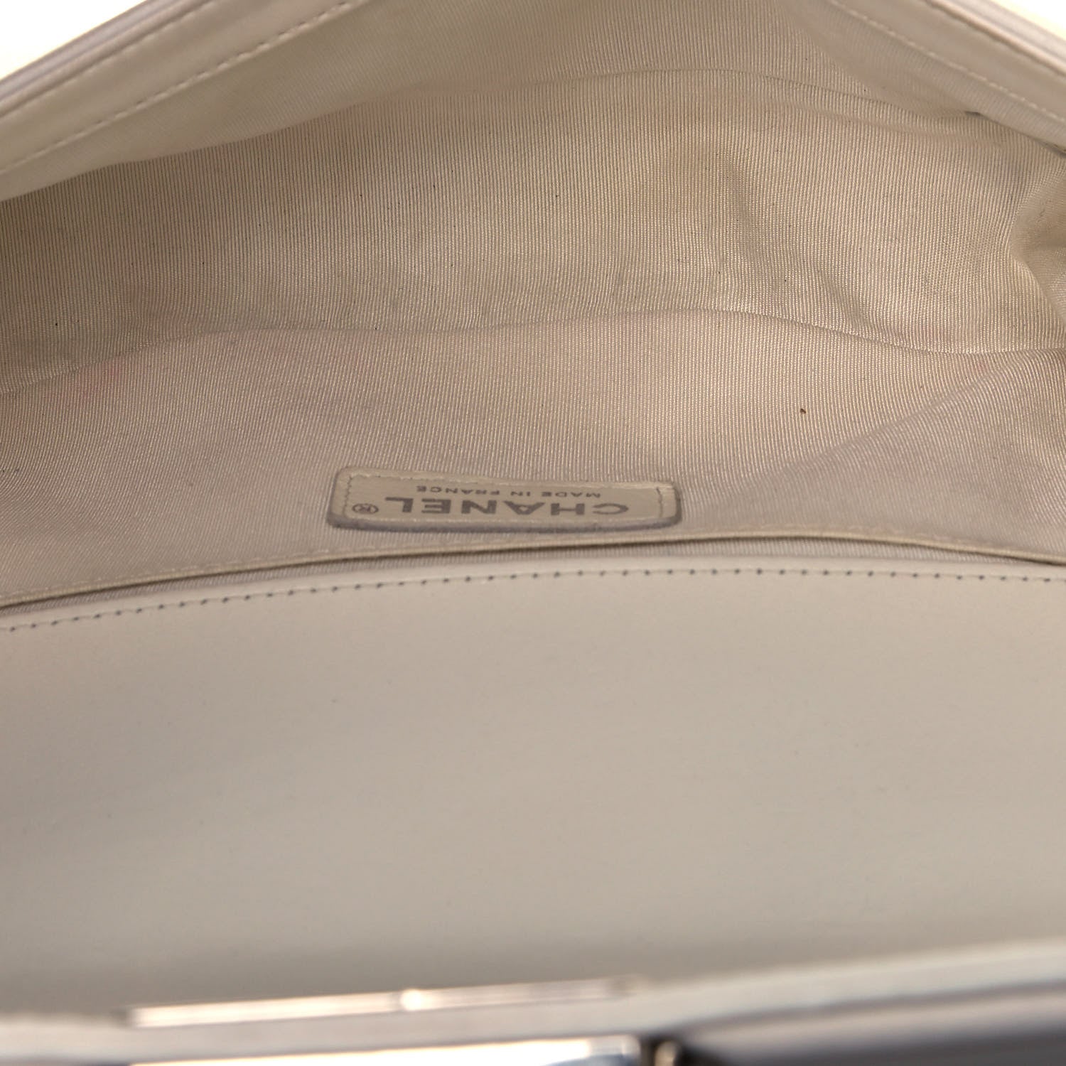 Chanel Lambskin Iridescent PVC Chevron Quilted Medium Boy Flap White Silver 5 of 15