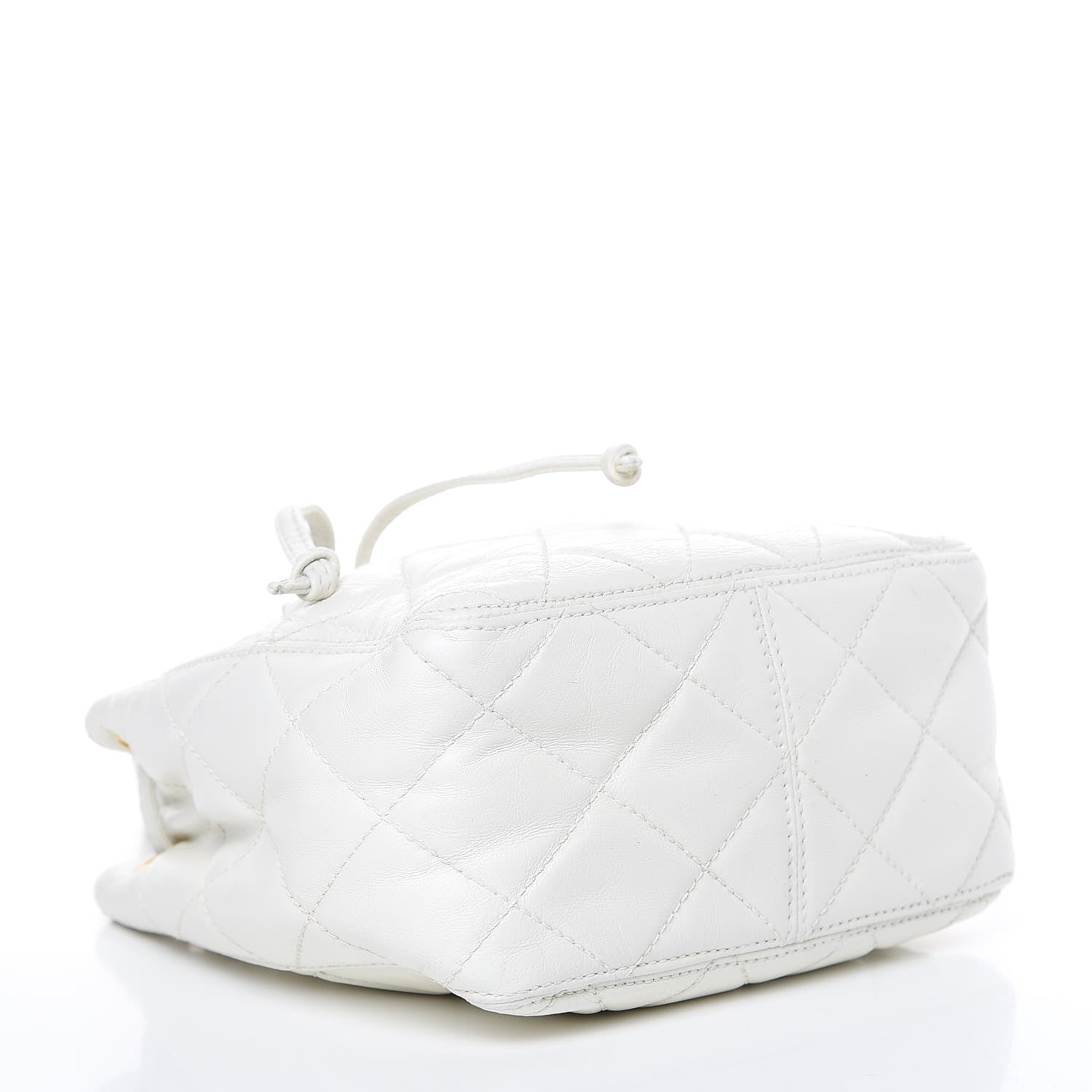 Chanel Calfskin Quilted Drawstring Bag White 4 of 11