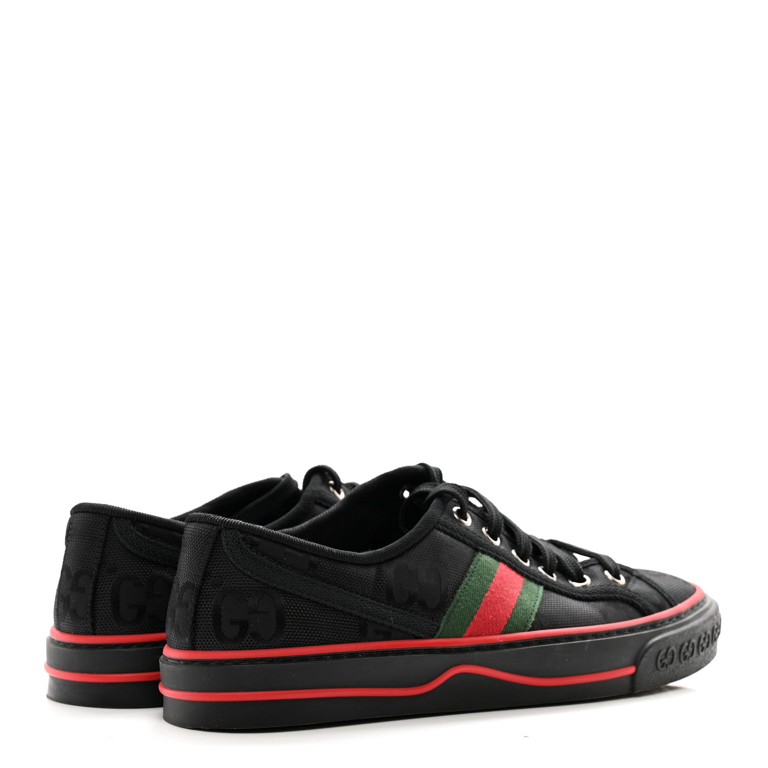 Gucci Econyl Nylon Web Monogram Off The Grid Womens 1977 Tennis Sneakers 37 Black 4 of 9