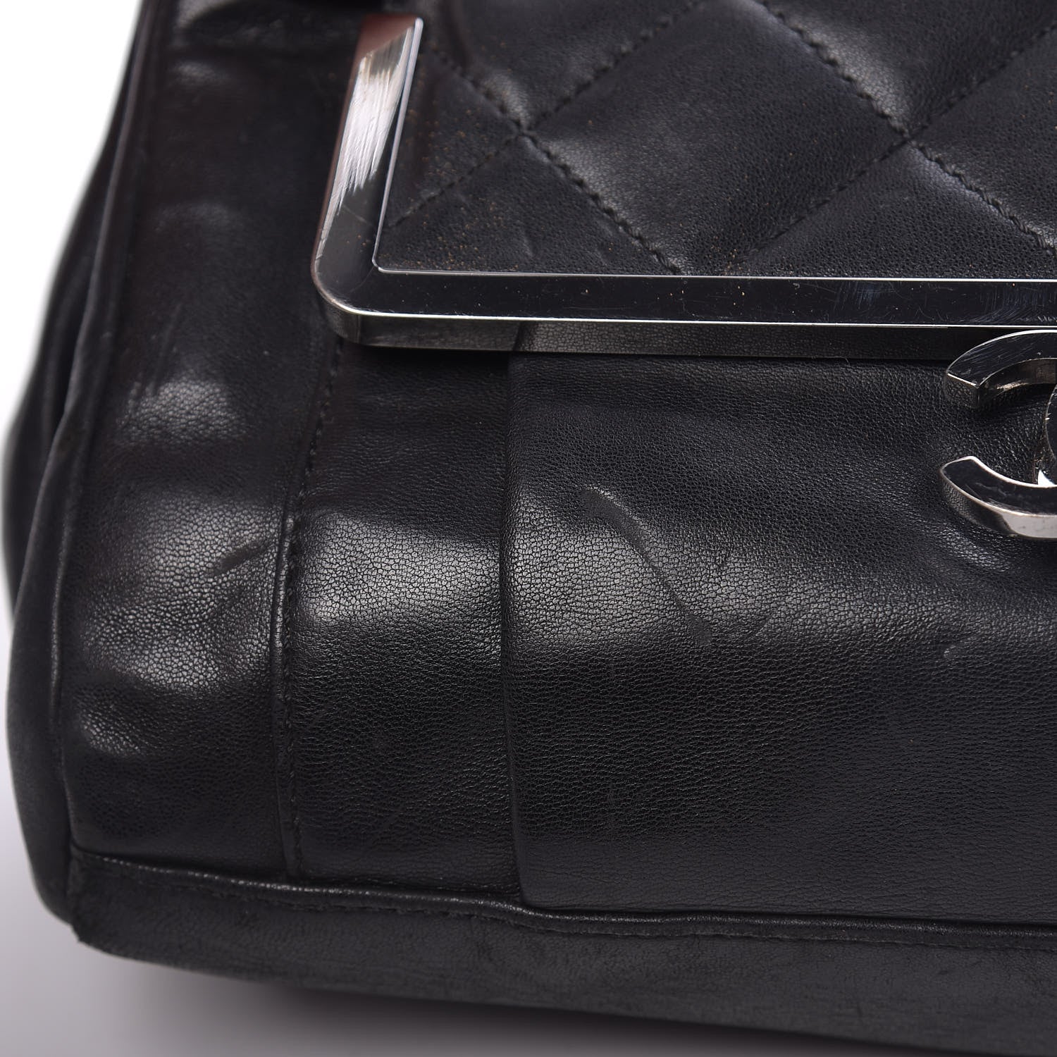 Chanel Calfskin Quilted Frame Flap Black 12 of 12