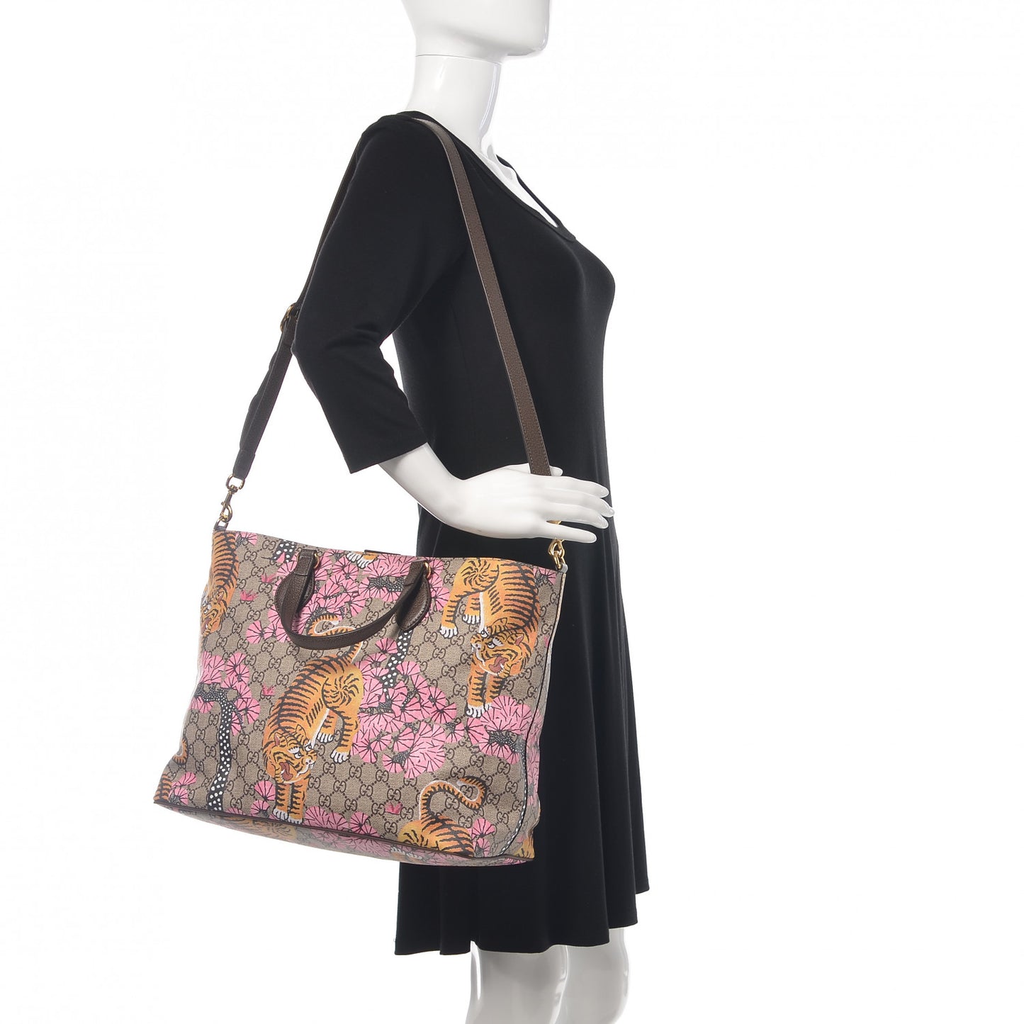 Soft GG Supreme Monogram Bengal Medium Crossbody Tote Beige Pink