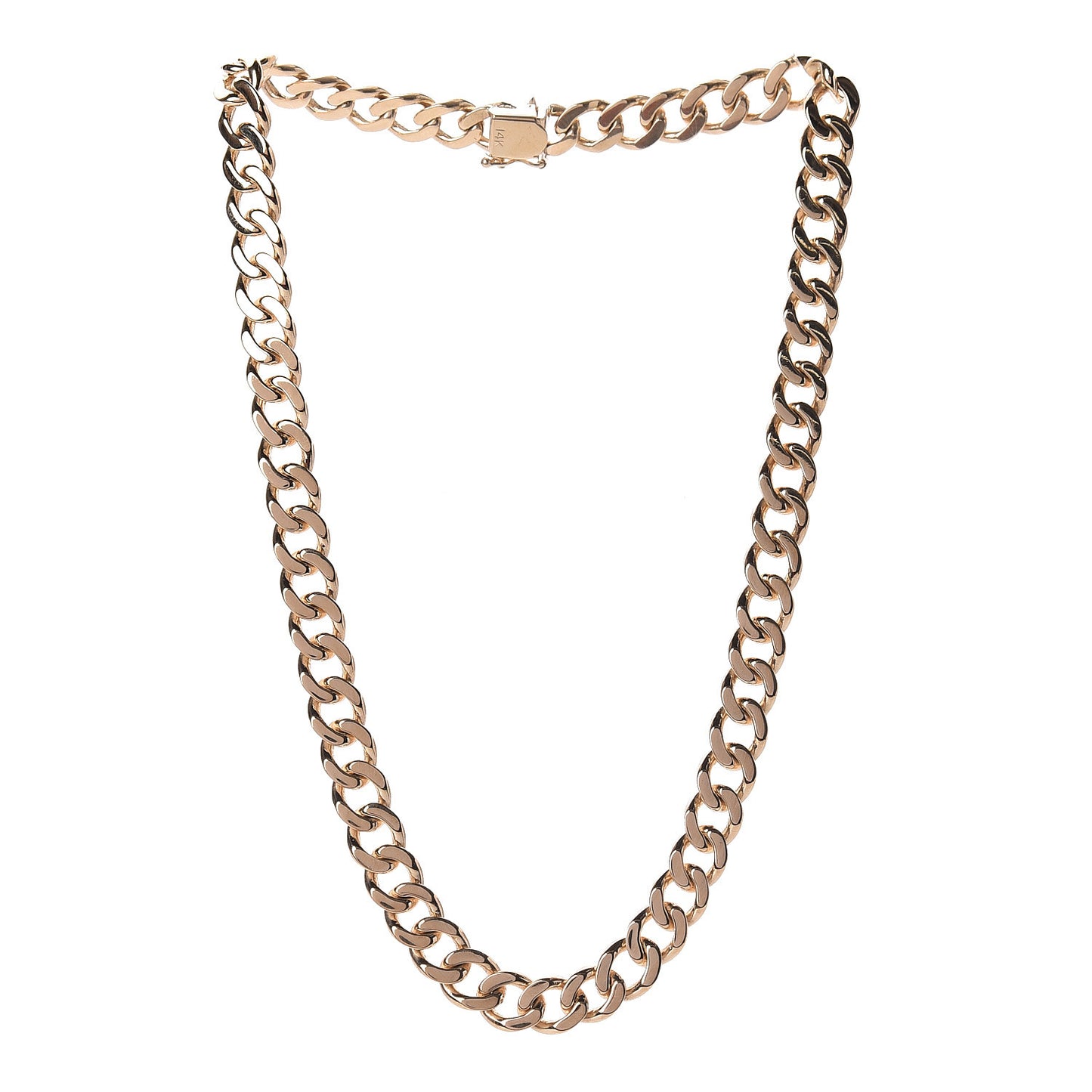 14K Yellow Gold Curb Link Chain Necklace