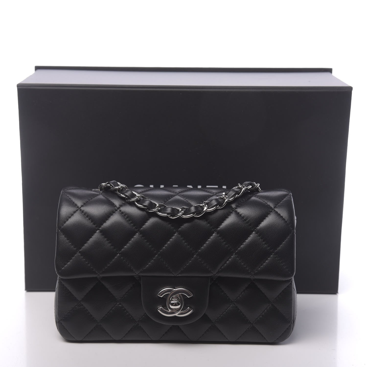 Chanel Lambskin Quilted Mini Rectangular Flap Black 11 of 11