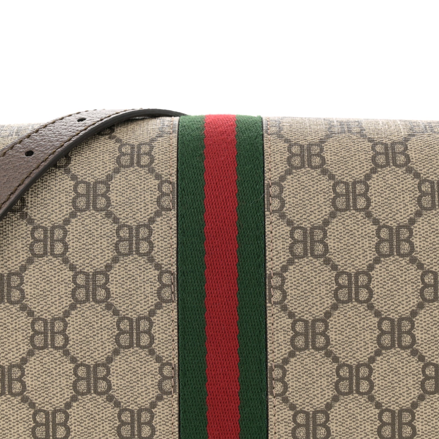 Gucci X BALENCIAGA BB Supreme Monogram Web Small Ophidia Shoulder Bag Beige New Acero 8 of 11