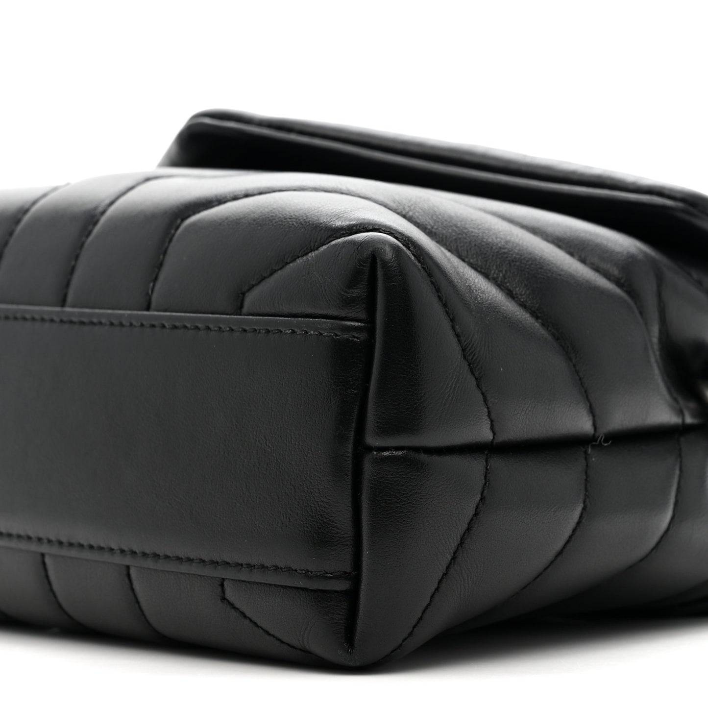 Calfskin Y Quilted Monogram Toy Loulou Crossbody Bag Black