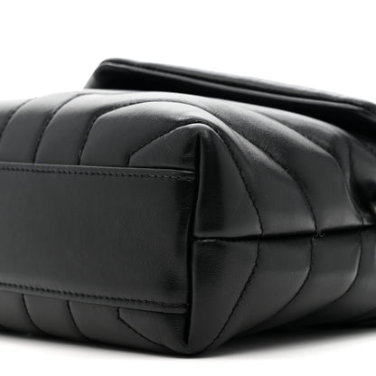 Saint Laurent Calfskin Y Quilted Monogram Toy Loulou Crossbody Bag Black 10 of 15