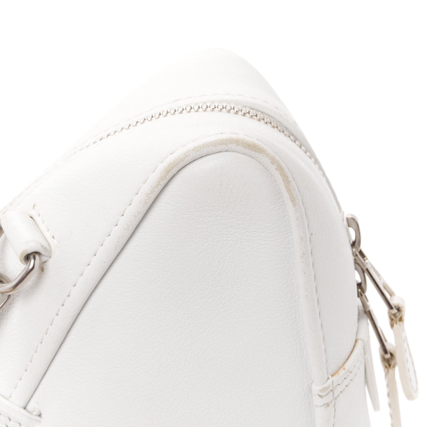 Calfskin S Triangle Duffle White