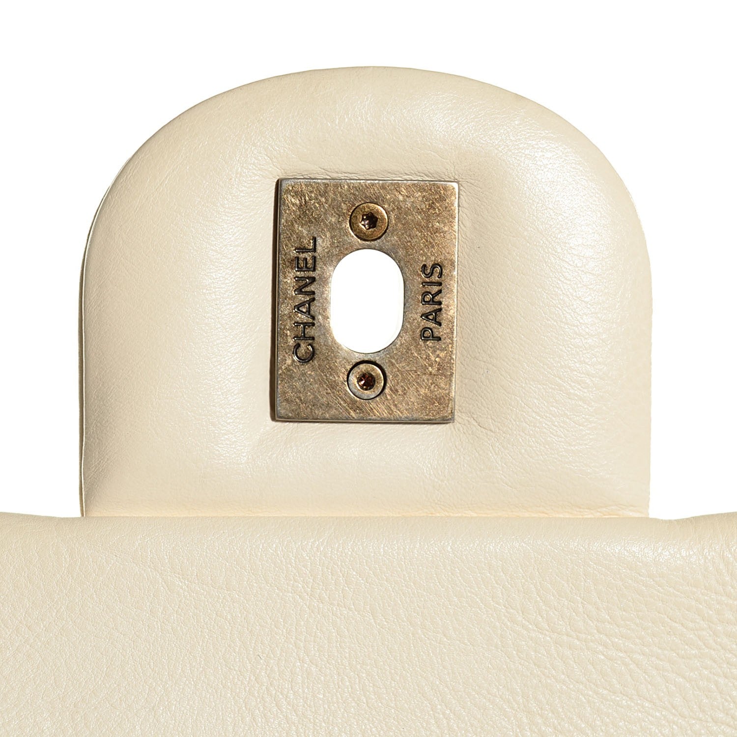 Chanel Calfskin CC Crown Medium Flap Dark White 6 of 8