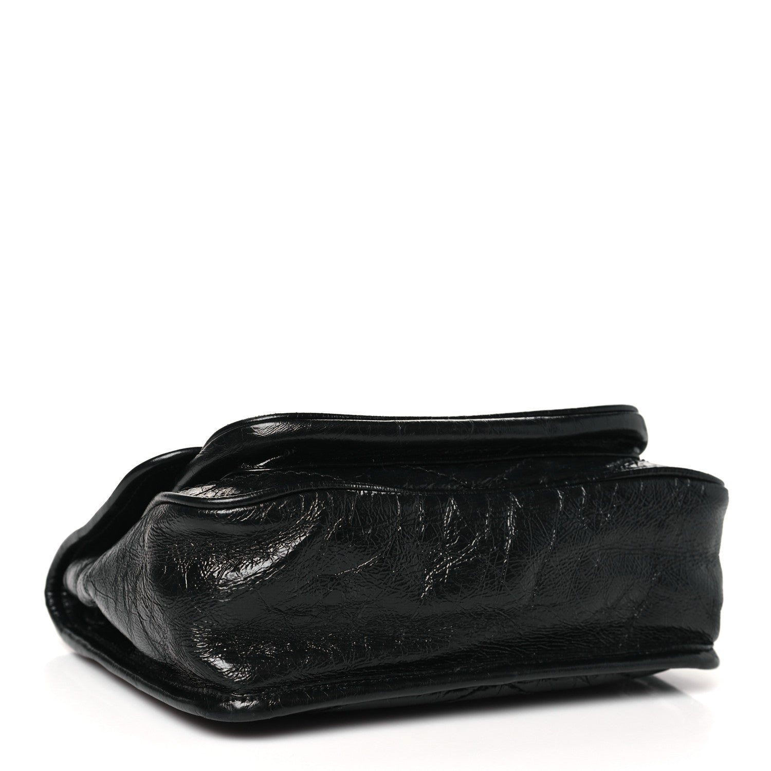 Saint Laurent Crinkled Calfskin Matelasse Monogram Baby Niki Chain Satchel Black 4 of 11