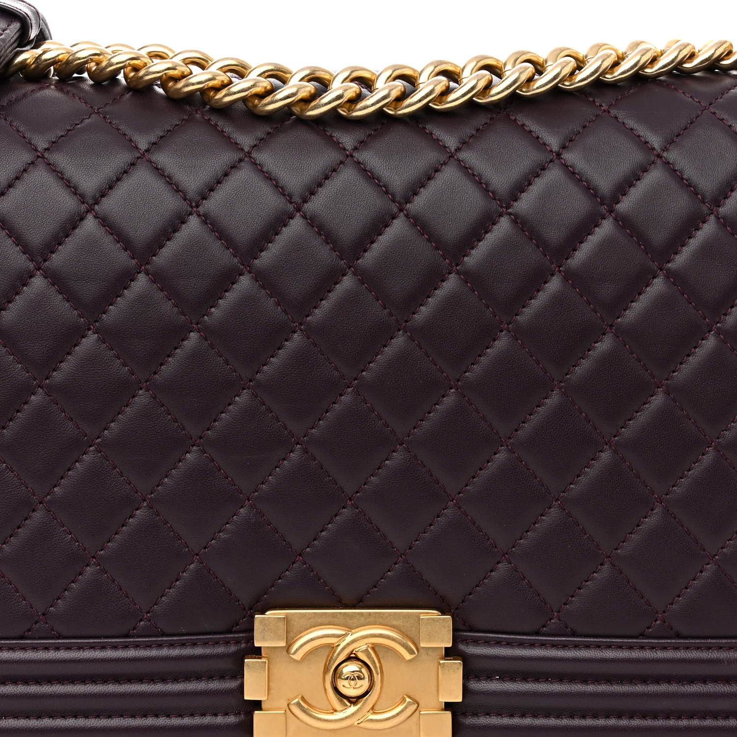 Chanel Lambskin Quilted New Medium Boy Flap Dark Purple 8 of 10