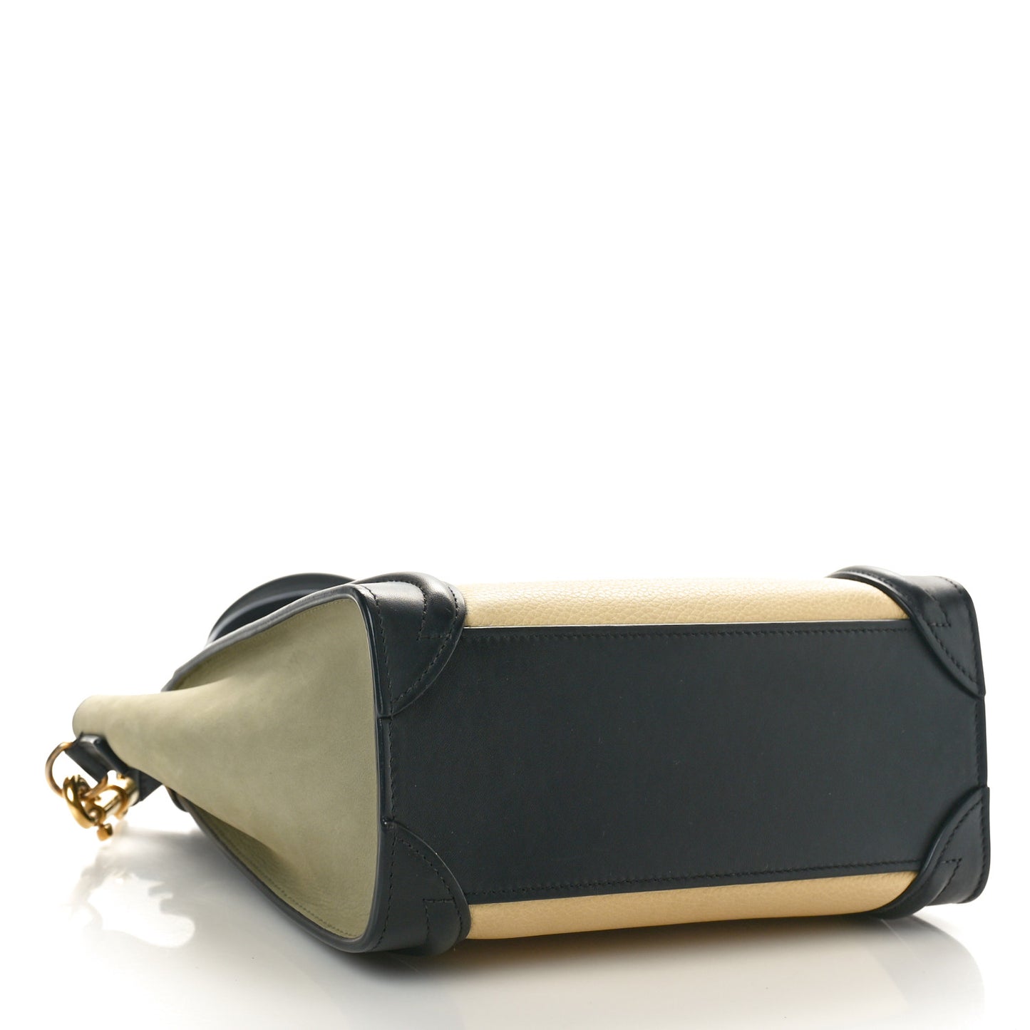 Baby Grained Calfskin Nubuck Nano Tri-Color Luggage Black Butter Light Taupe
