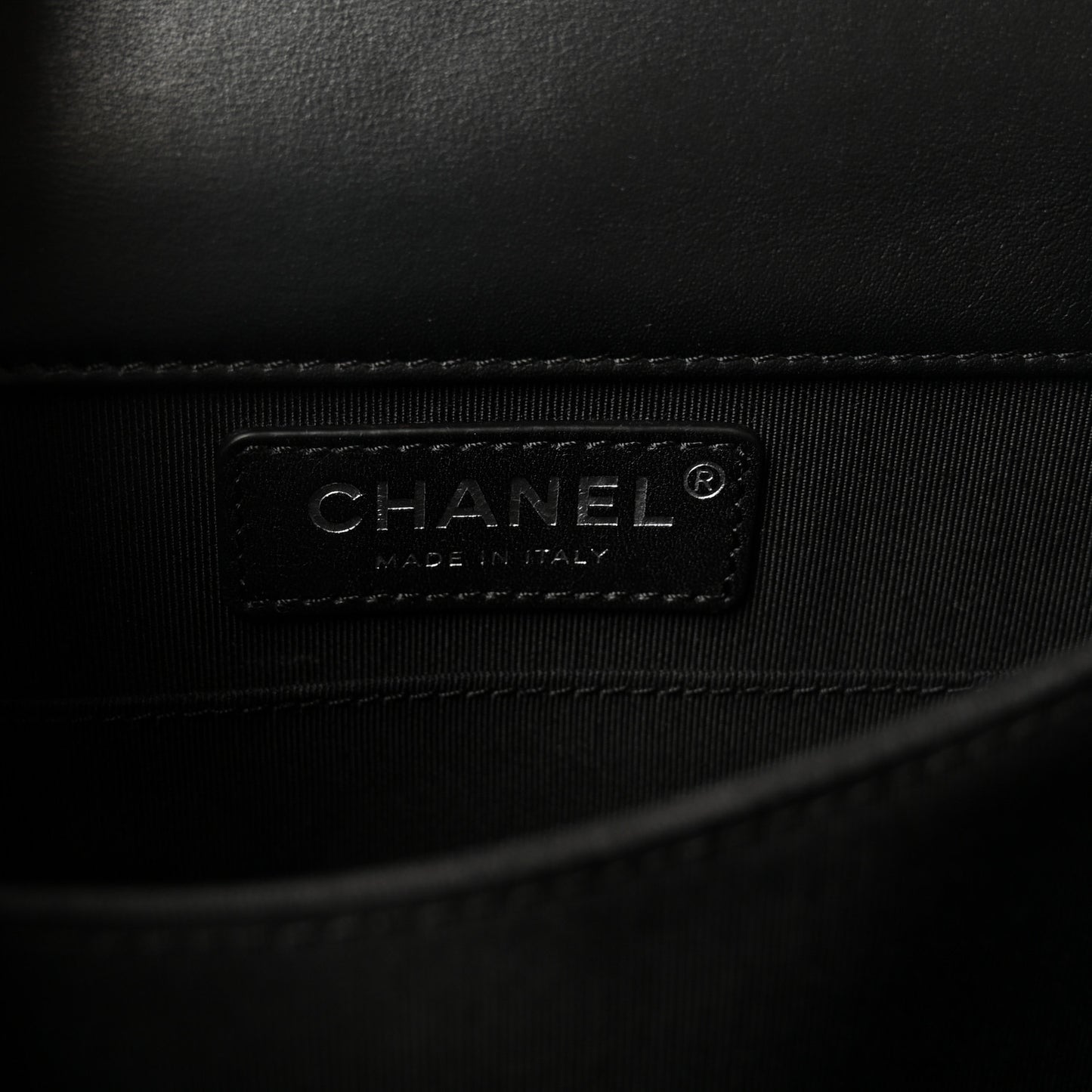 Calfskin Quilted North South Boy Flap Black