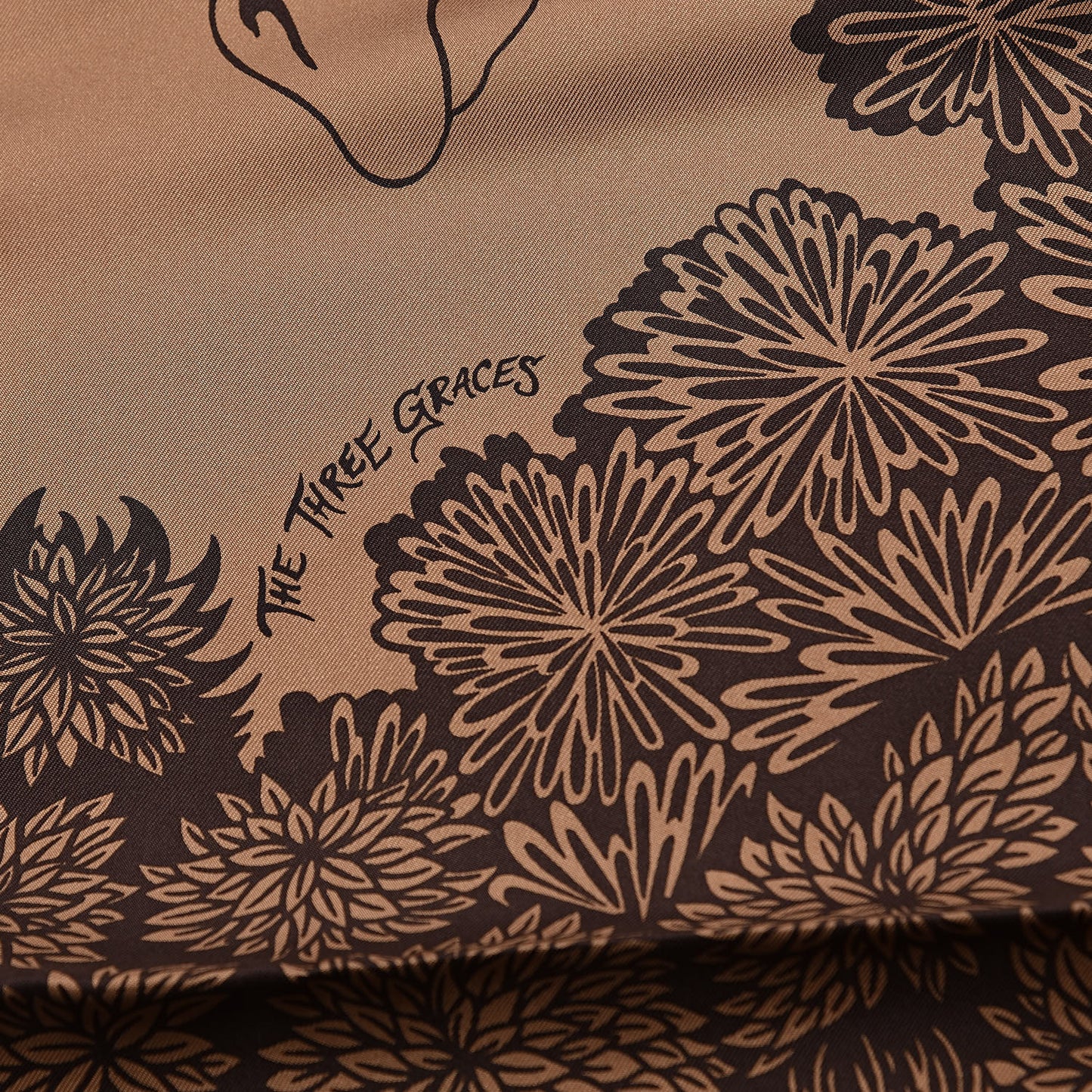 Silk The Three Graces Scarf 90 Tabac Brun