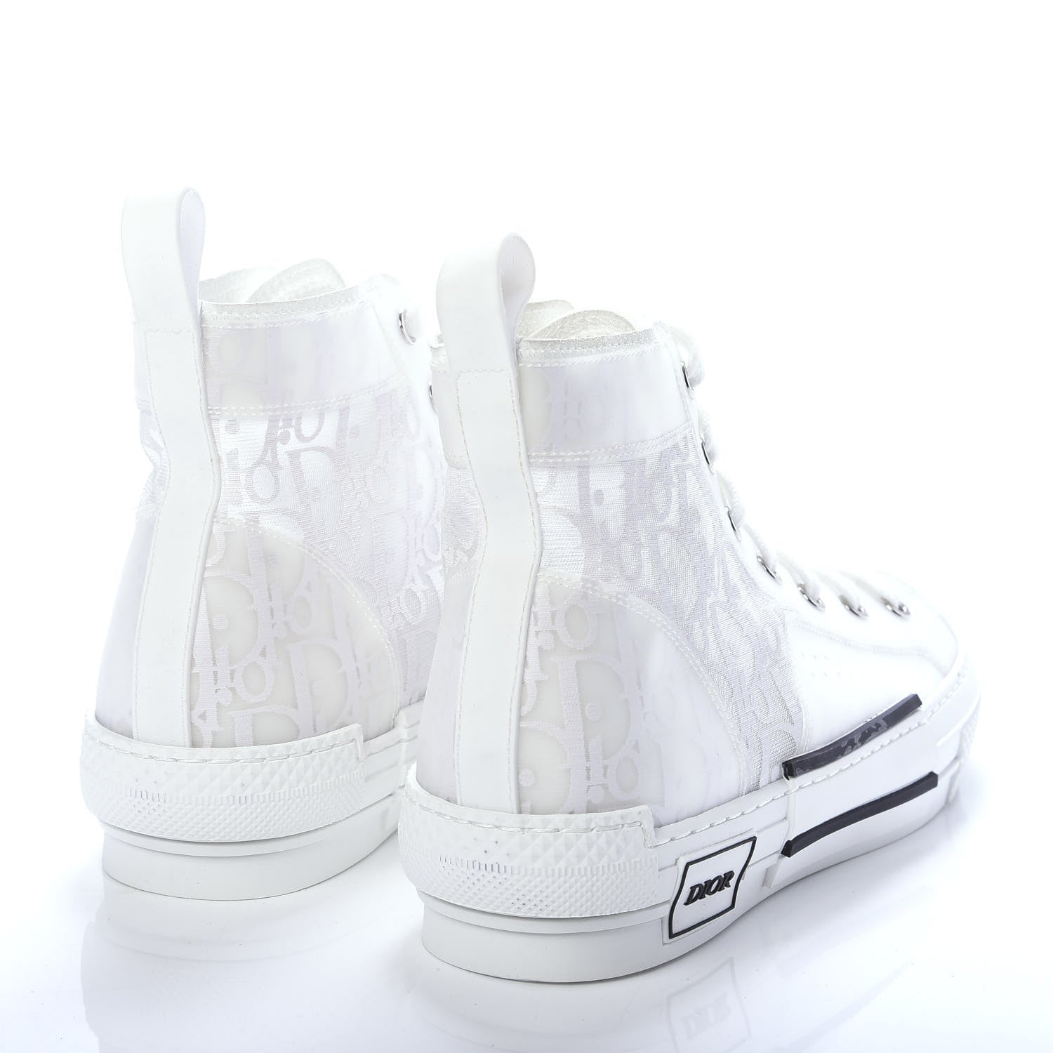 Christian Dior Technical Canvas Oblique Mens B23 High Top Sneakers 40 White 4 of 12