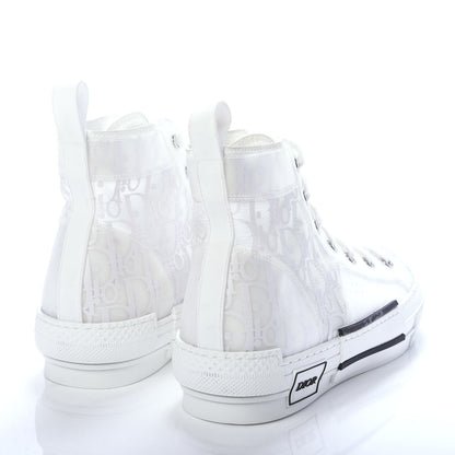 Christian Dior Technical Canvas Oblique Mens B23 High Top Sneakers 40 White 4 of 12