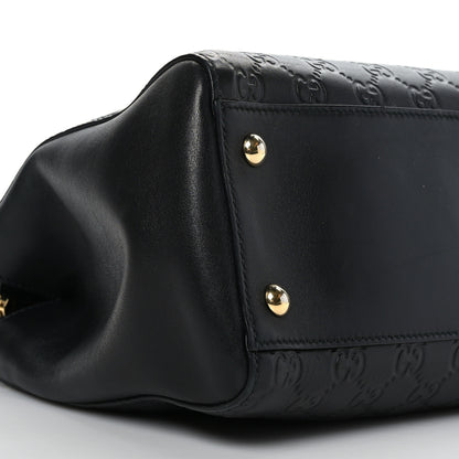 Gucci Guccissima Signature Medium Shoulder Tote Bag Black 8 of 9
