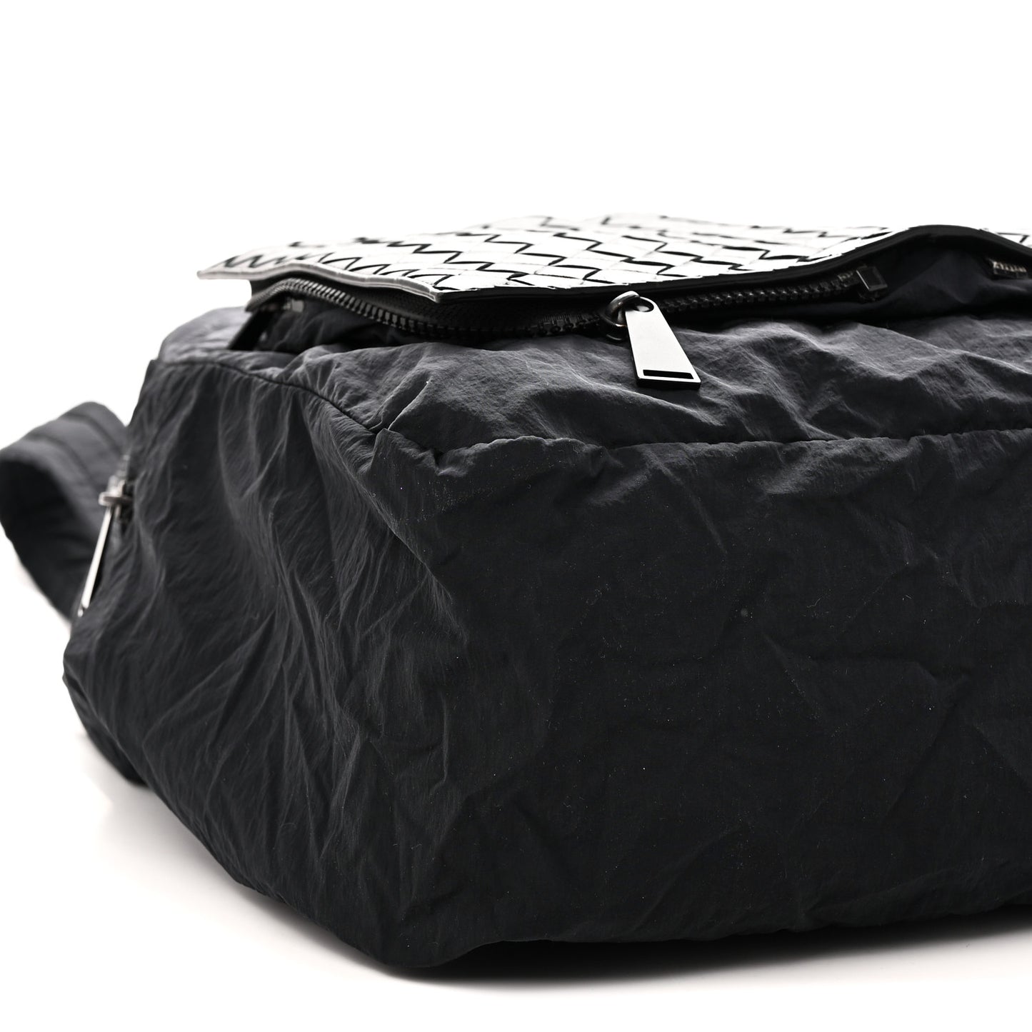 Nappa Nylon Intreccio Packable Backpack Black
