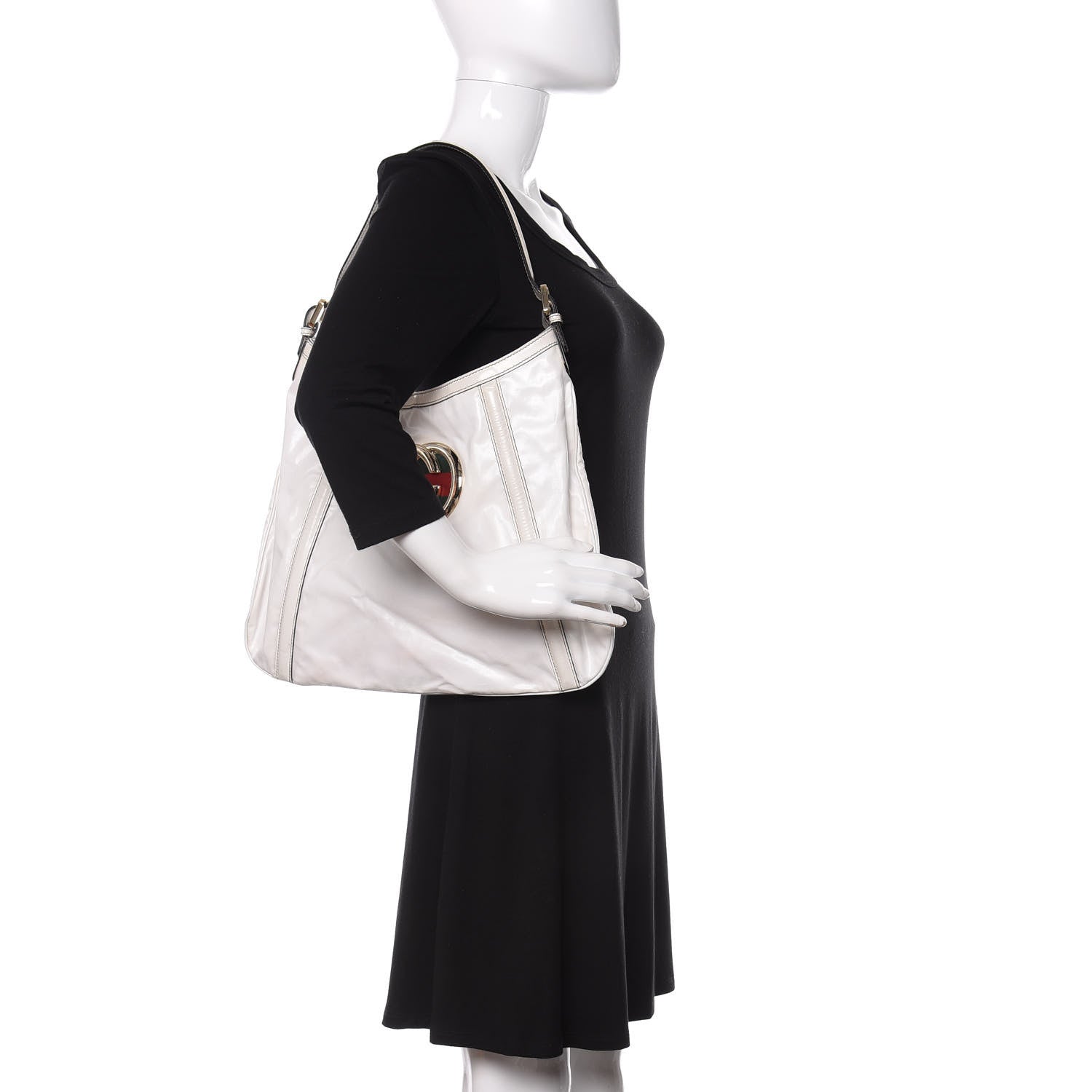 Gucci Dialux Medium Britt Shoulder Bag Off White 2 of 10