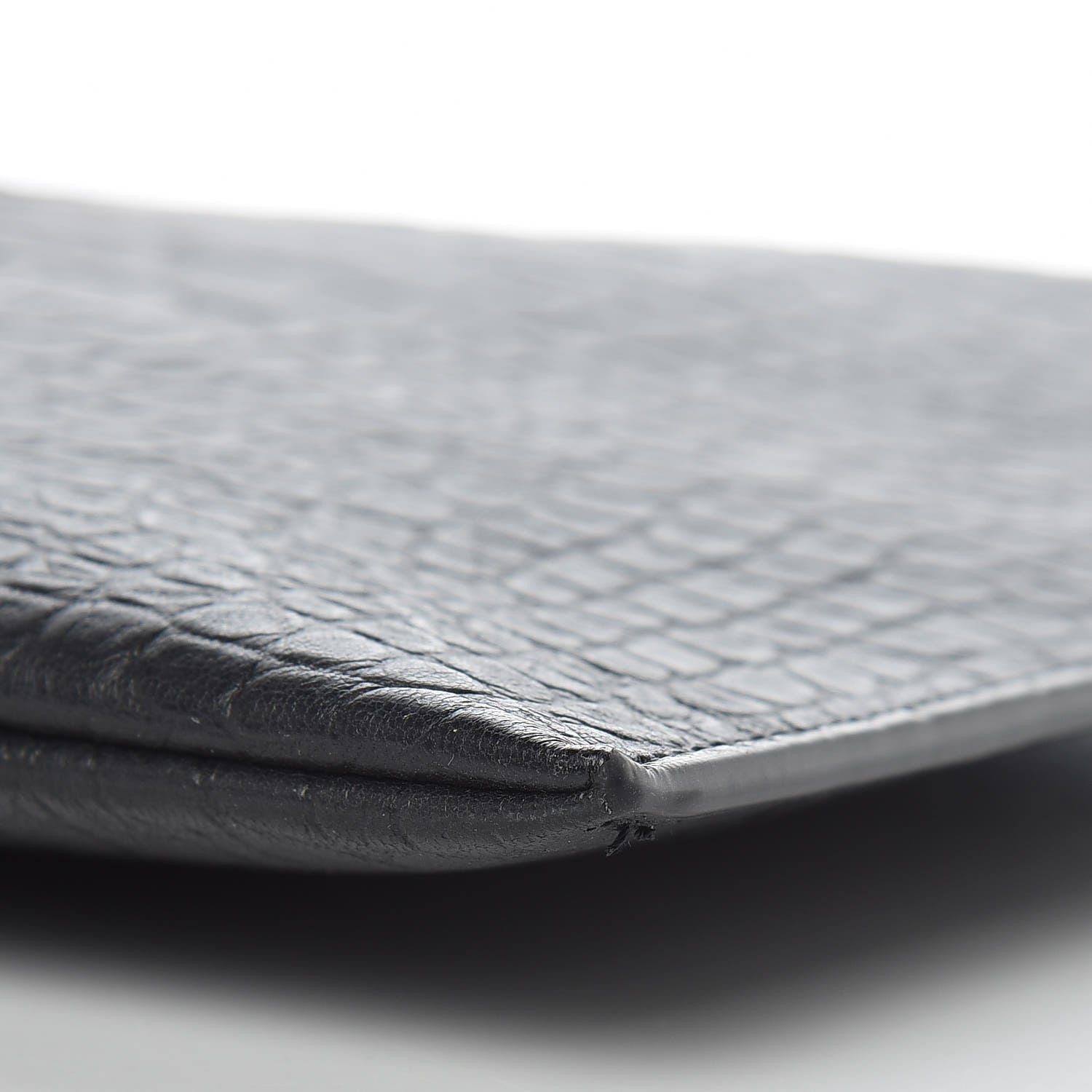 Saint Laurent Calfskin Crocodile Embossed Monogram Document Holder Black 9 of 9