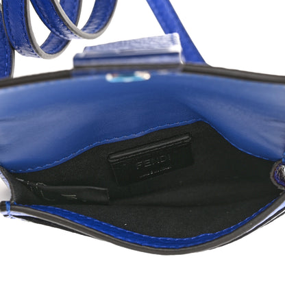 Fendi Cuoio Romano Monochrome Micro Flat Baguette Blue Neon 5 of 10