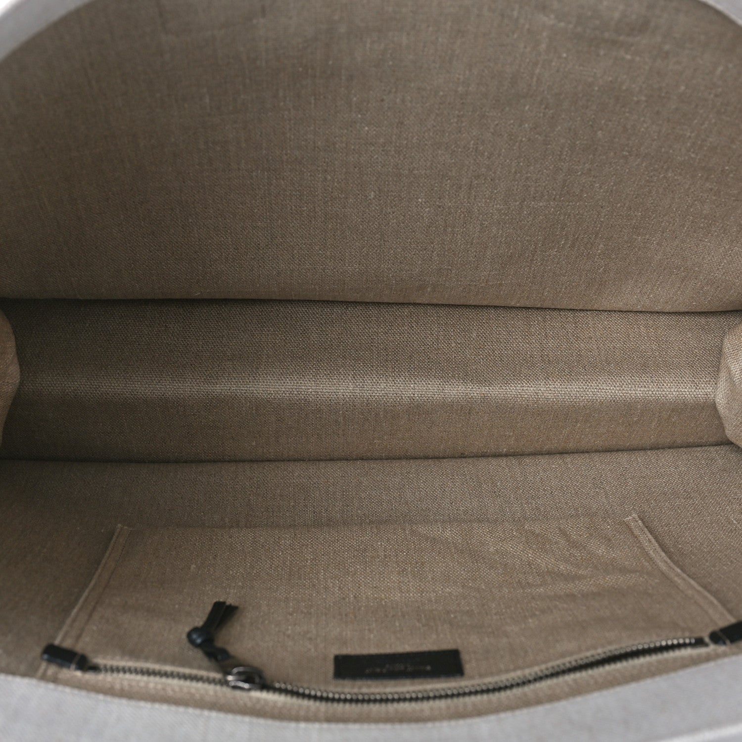 Saint Laurent Linen Calfskin Rive Gauche Tote Optic White 5 of 8