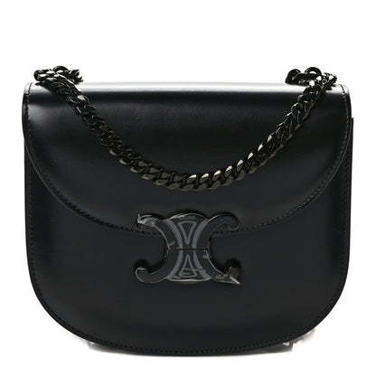 Celine Shiny Calfskin Besace Clea Chain Triomphe Black 1 of 9