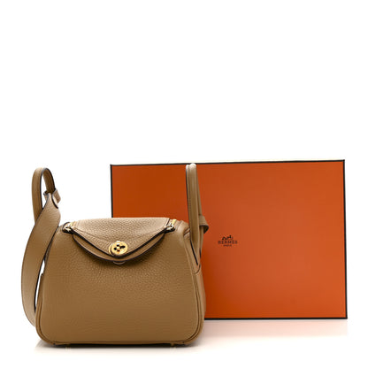Hermes Taurillon Clemence Mini Lindy 20 Biscuit 11 of 11