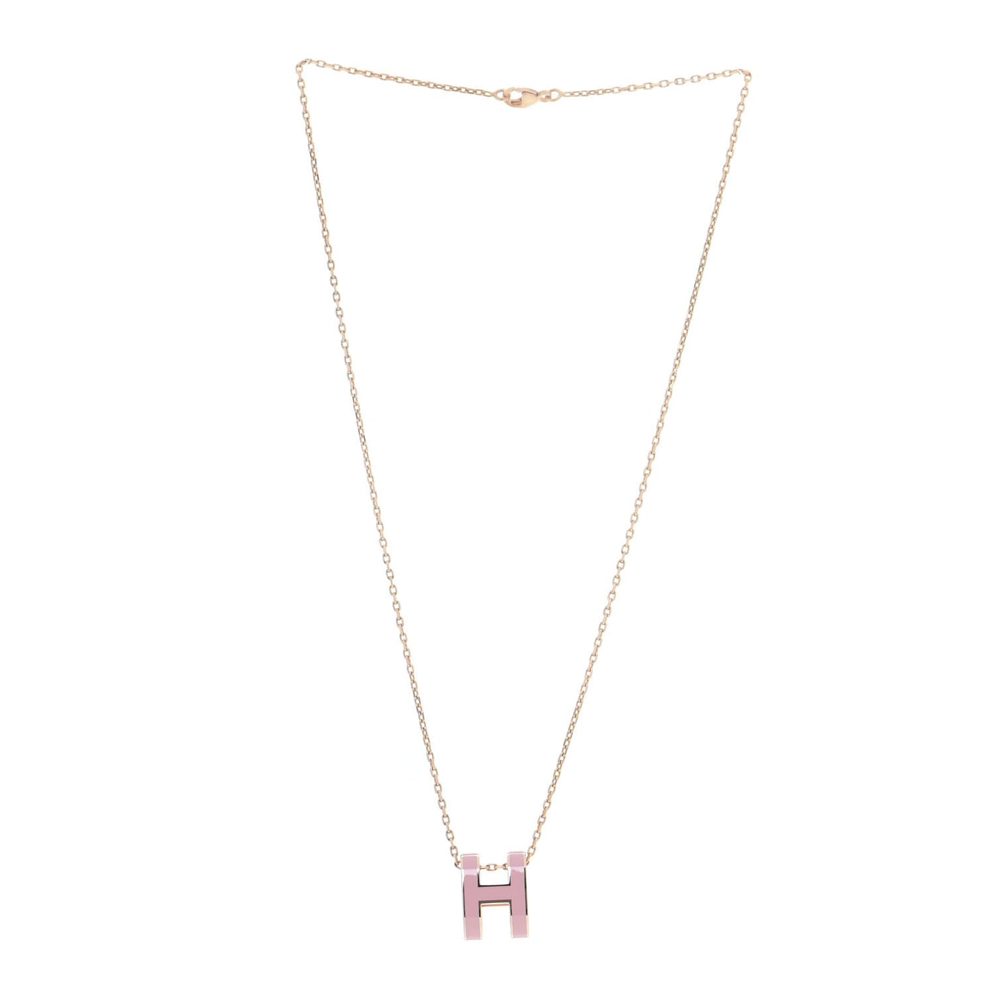 Lacquered Rose Gold Pop H Pendant Necklace Rose Dragee
