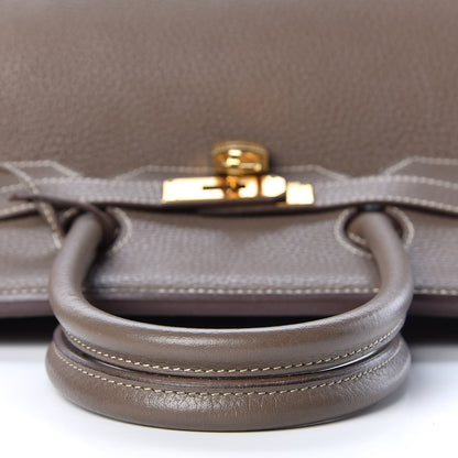 Hermes Taurillon Clemence Birkin 35 Etoupe 40 of 40
