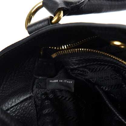 Prada Vitello Daino Large Tote Black 9 of 11