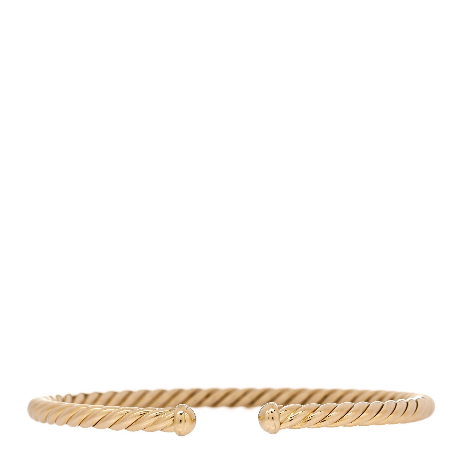 David Yurman 18K Yellow Gold 4mm Cablespira Bracelet 1 of 4