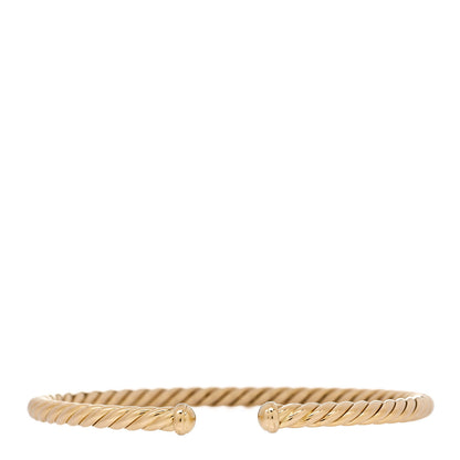 David Yurman 18K Yellow Gold 4mm Cablespira Bracelet 1 of 4