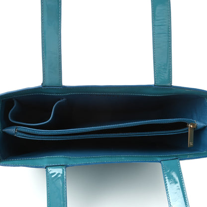 Chanel Patent Logo Tote Turquoise 4 of 4