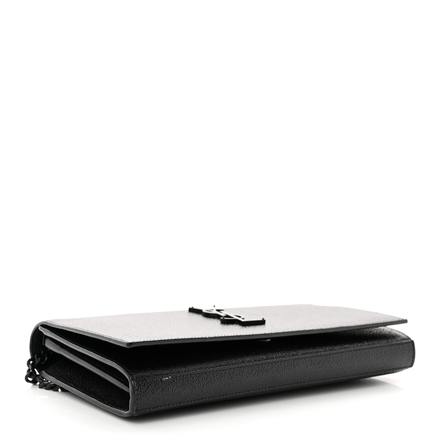 Saint Laurent Grain De Poudre Monogram Chain Wallet Black 4 of 13