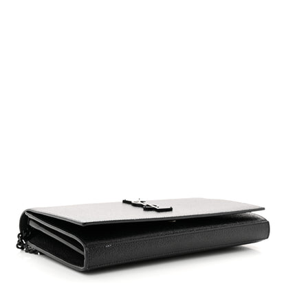 Saint Laurent Grain De Poudre Monogram Chain Wallet Black 4 of 13
