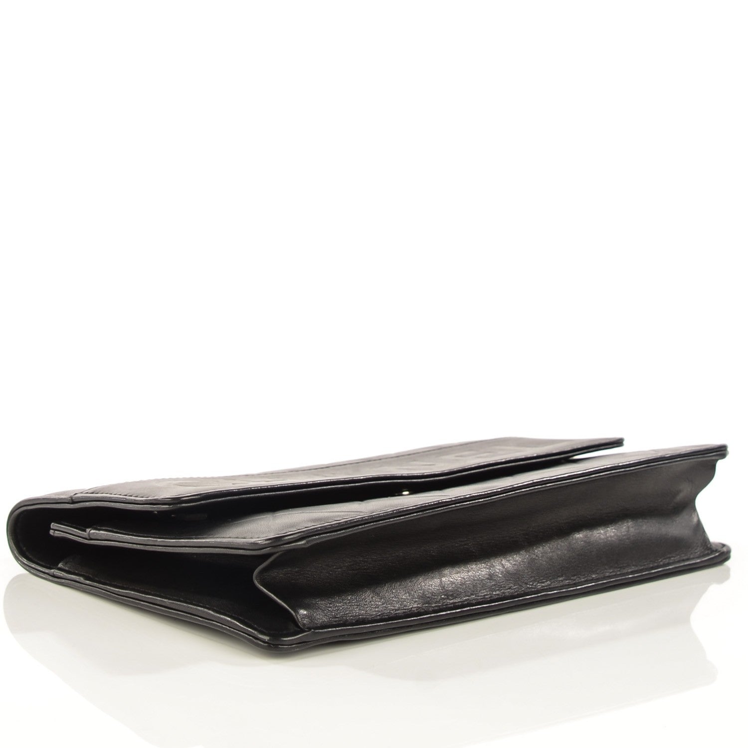 Chanel Lambskin Embossed LAX Wallet on Chain WOC Black 4 of 8