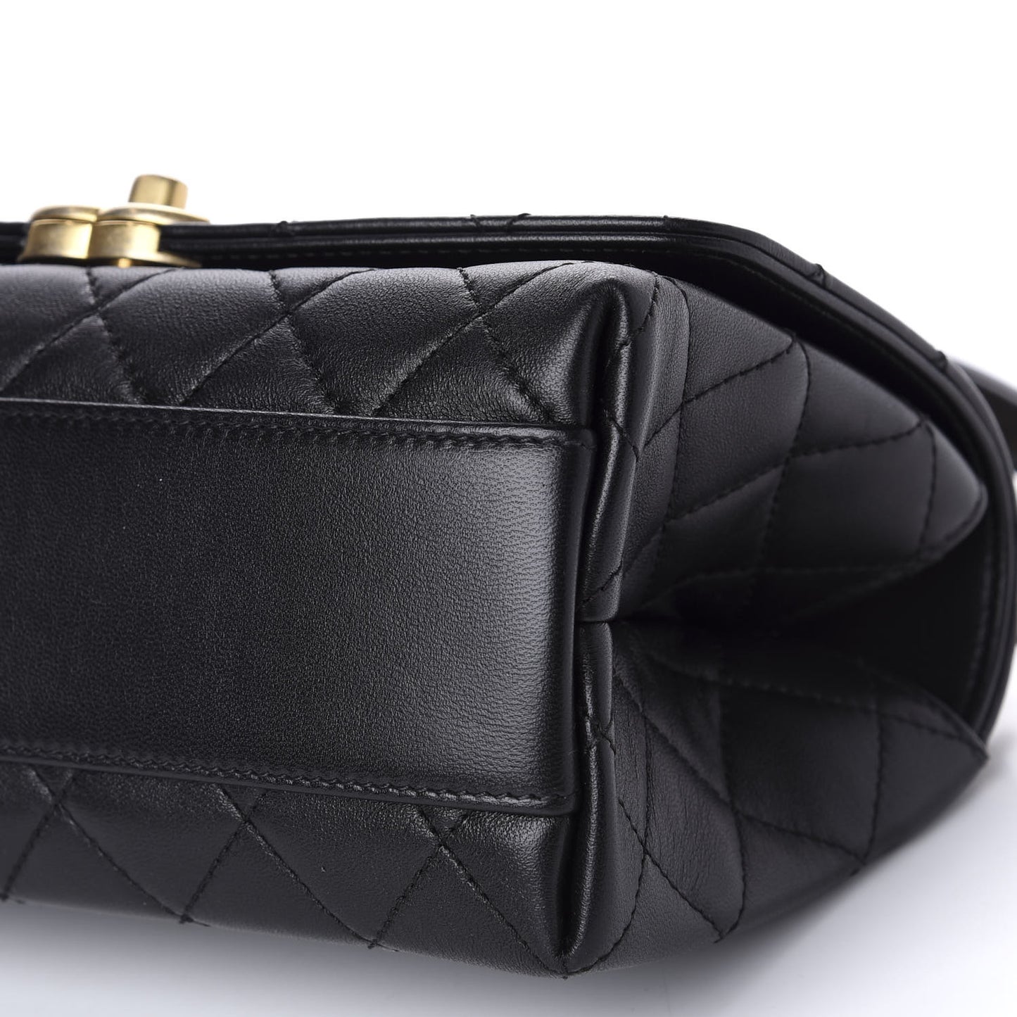 Lambskin Quilted La Parisienne Top Handle Flap Black