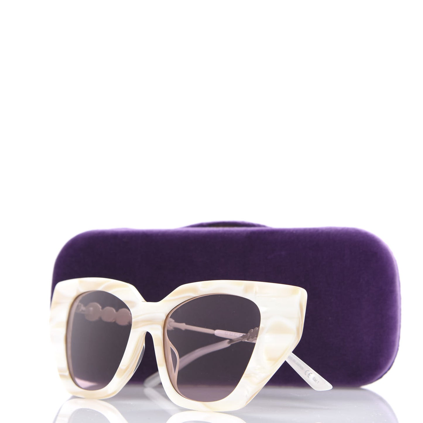 Crystal Embellished Cat Eye GG0641S Sunglasses White
