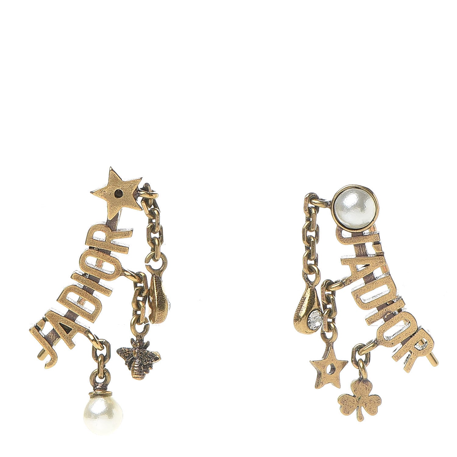 Christian Dior Metal Pearl J'Adior Earrings Aged Gold 1 of 4