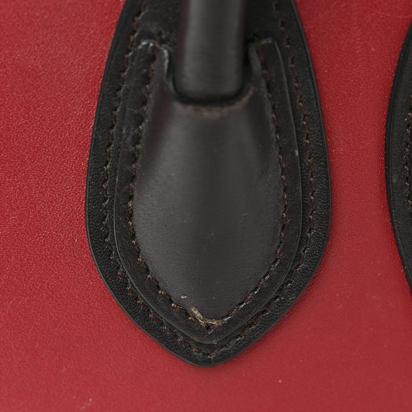 Calfskin Bullhide Nano Tri-Color Luggage Bright Red