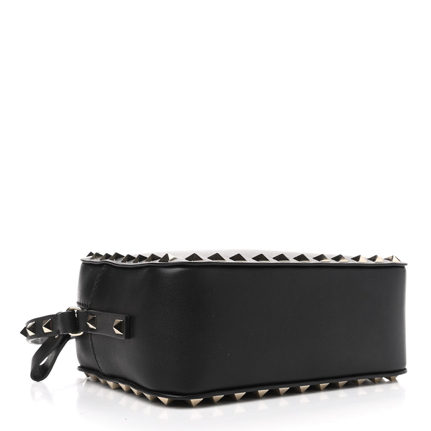 Calfskin Rockstud Camera Crossbody Bag Black