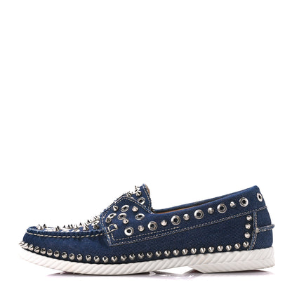 Christian Louboutin Denim Yacht Spikes Loafers 40 Blue 1 of 9