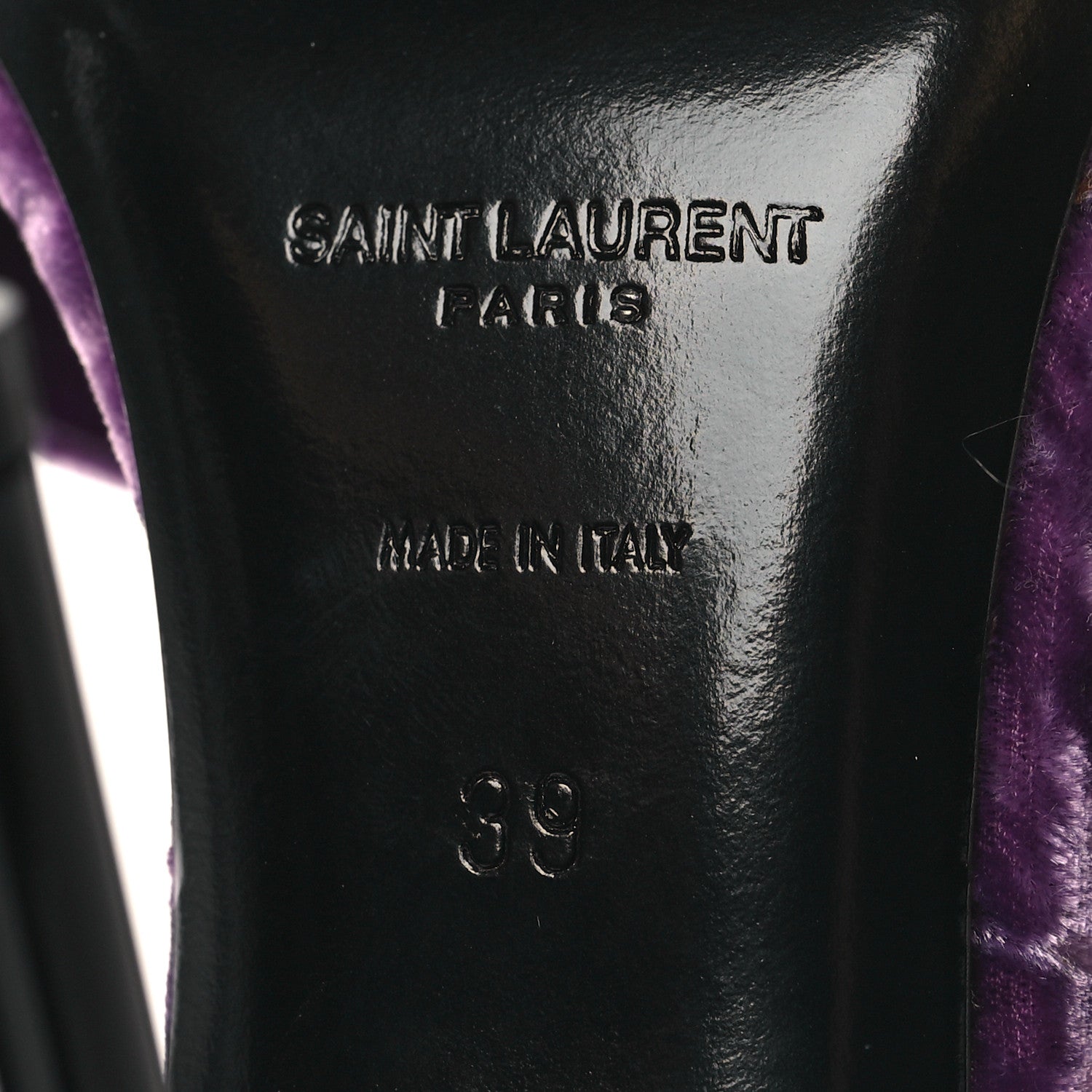 Saint Laurent Velvet Baliqua 105 Mule Sandals 39 Malva 7 of 9