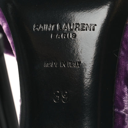 Saint Laurent Velvet Baliqua 105 Mule Sandals 39 Malva 7 of 9
