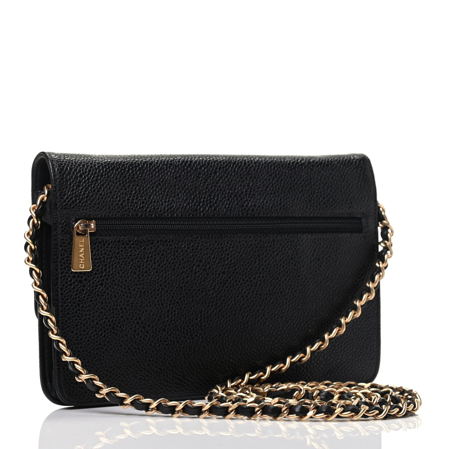 Chanel Caviar Timeless CC Wallet On Chain WOC Black 3 of 10