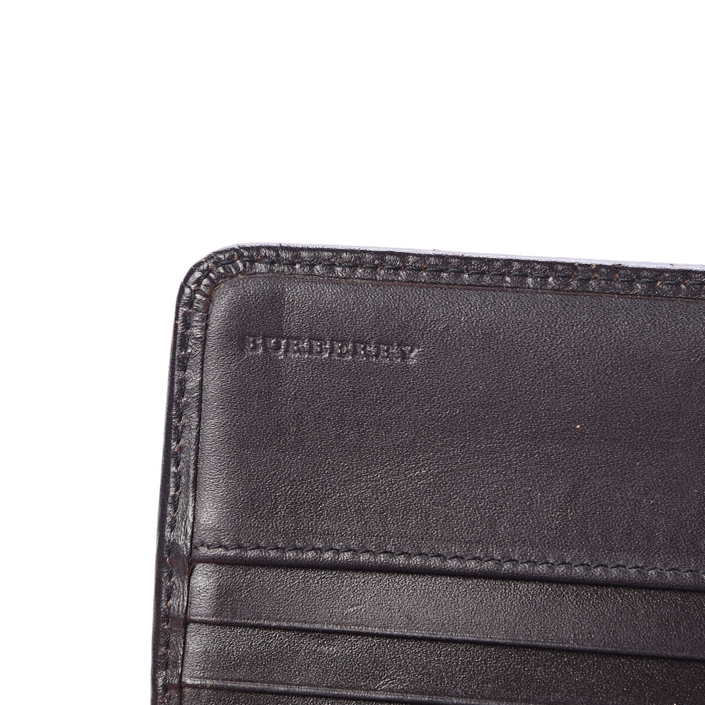 Grainy Calfskin Continental Wallet Dark Brown